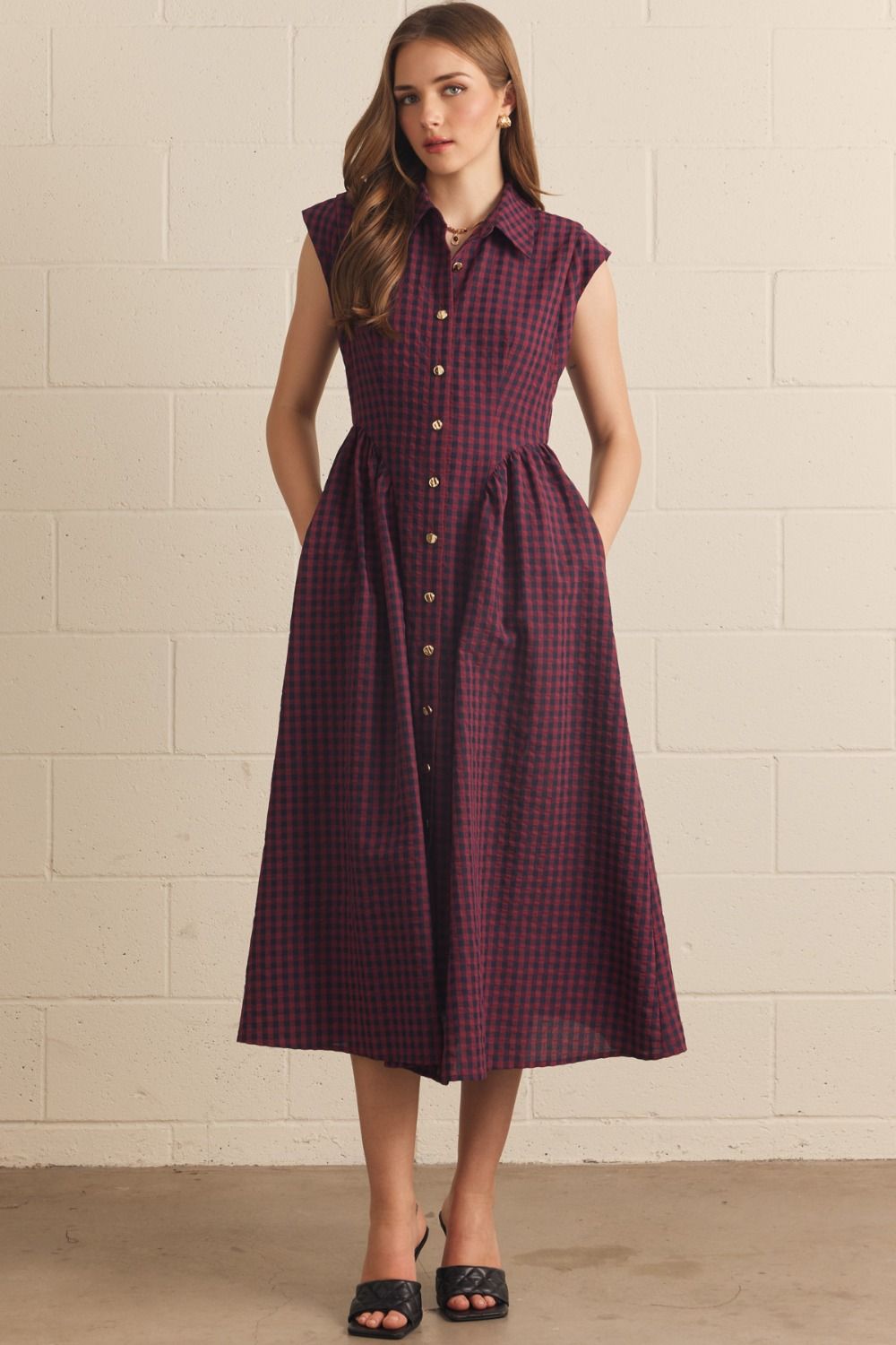 Vintage Charm Check Dress