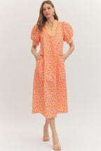 Alina Patterned Midi Dress