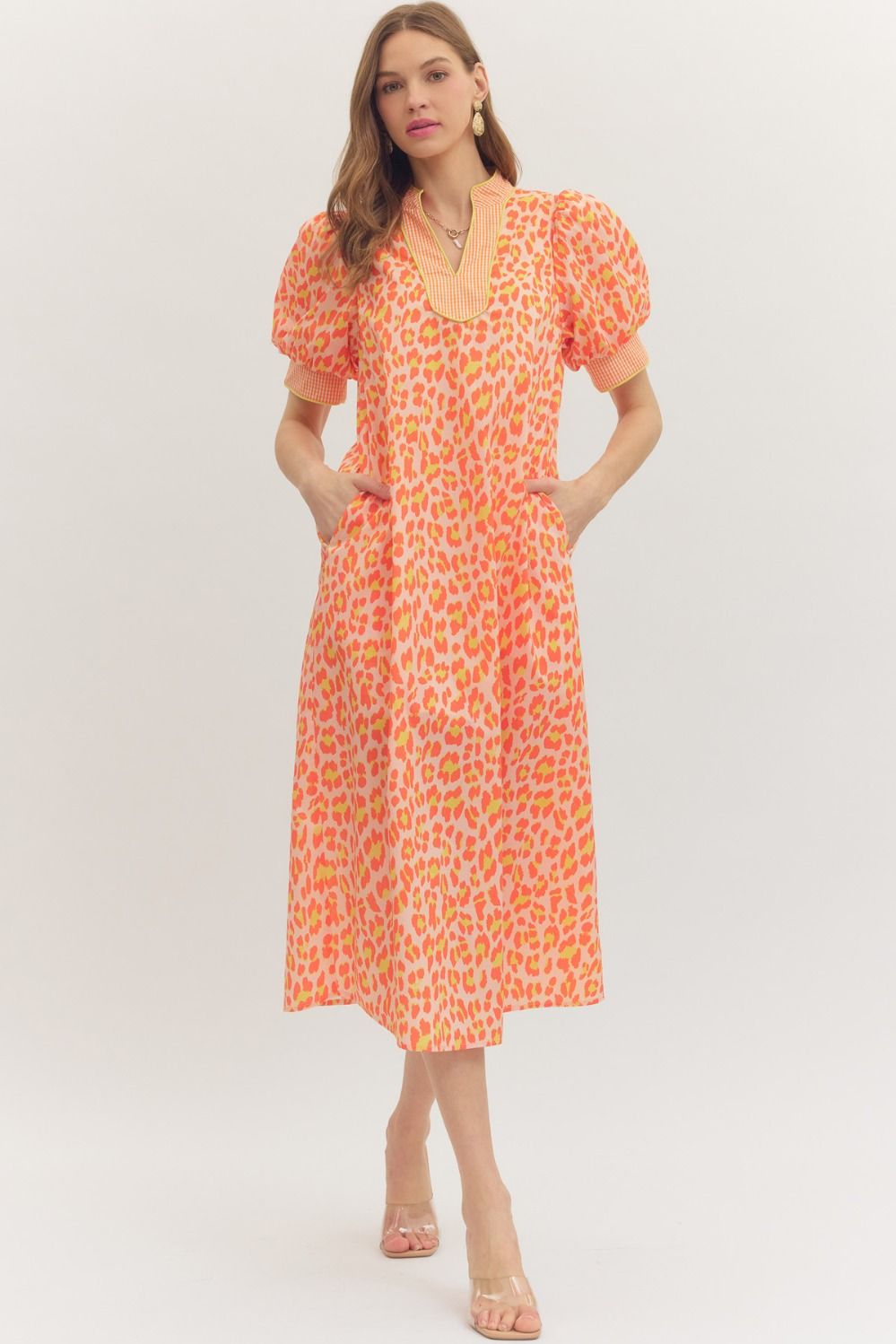Alina Patterned Midi Dress