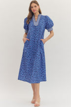 Alina Patterned Midi Dress