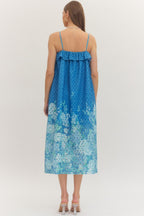 Shoreline Watercolor Eyelet Dress
