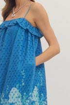 Shoreline Watercolor Eyelet Dress