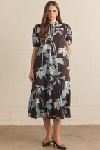 Sabine Ruffle Detail Midi Dress