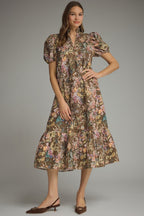 Simone Floral Eyelet Midi Dress