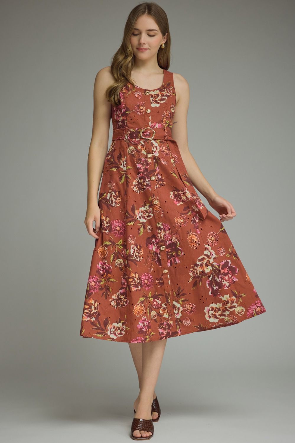 Meadowfront Button Midi Dress