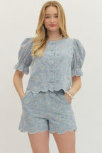 Elodie Lace Puff Sleeve Top