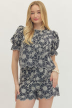Elodie Lace Puff Sleeve Top