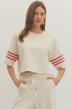 Brielle Stripe Sleeve Lounge Top