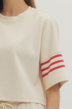 Brielle Stripe Sleeve Lounge Top