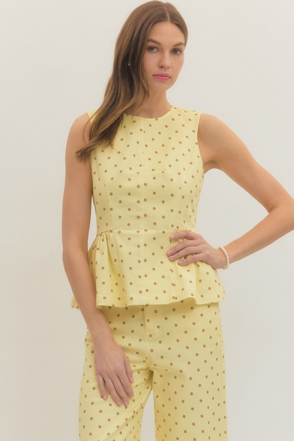 Candice Ruffle Hem Polka Dot Top
