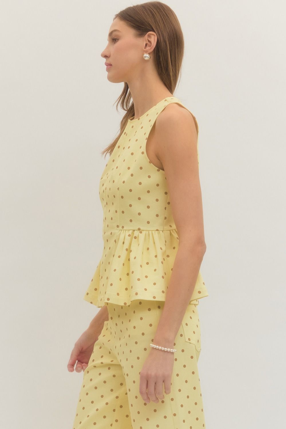 Candice Ruffle Hem Polka Dot Top