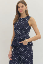 Candice Ruffle Hem Polka Dot Top