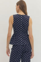 Candice Ruffle Hem Polka Dot Top