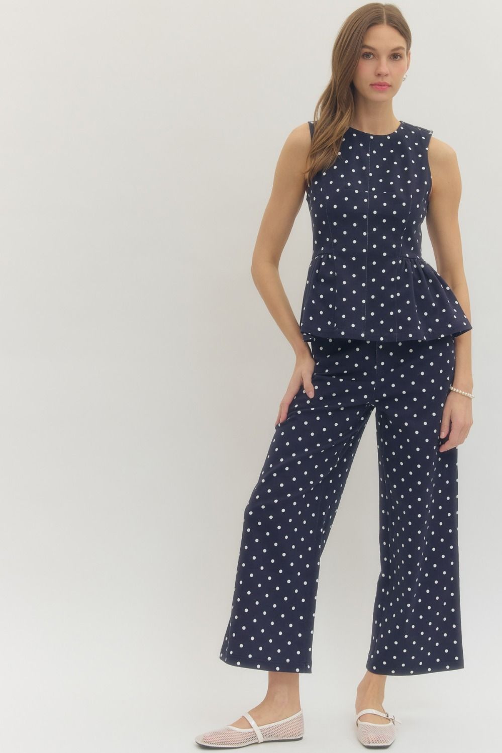 Candice Ruffle Hem Polka Dot Top