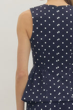 Candice Ruffle Hem Polka Dot Top