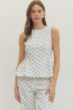 Candice Ruffle Hem Polka Dot Top