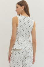 Candice Ruffle Hem Polka Dot Top