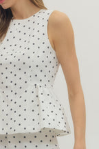 Candice Ruffle Hem Polka Dot Top