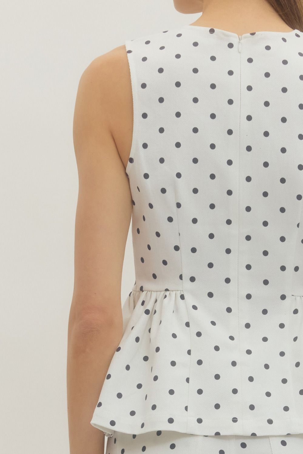 Candice Ruffle Hem Polka Dot Top