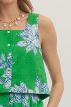 Mary Beth Eyelet Boxy Tank
