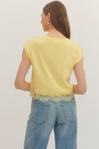 Lace Trim Boxy Tee