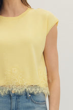 Lace Trim Boxy Tee