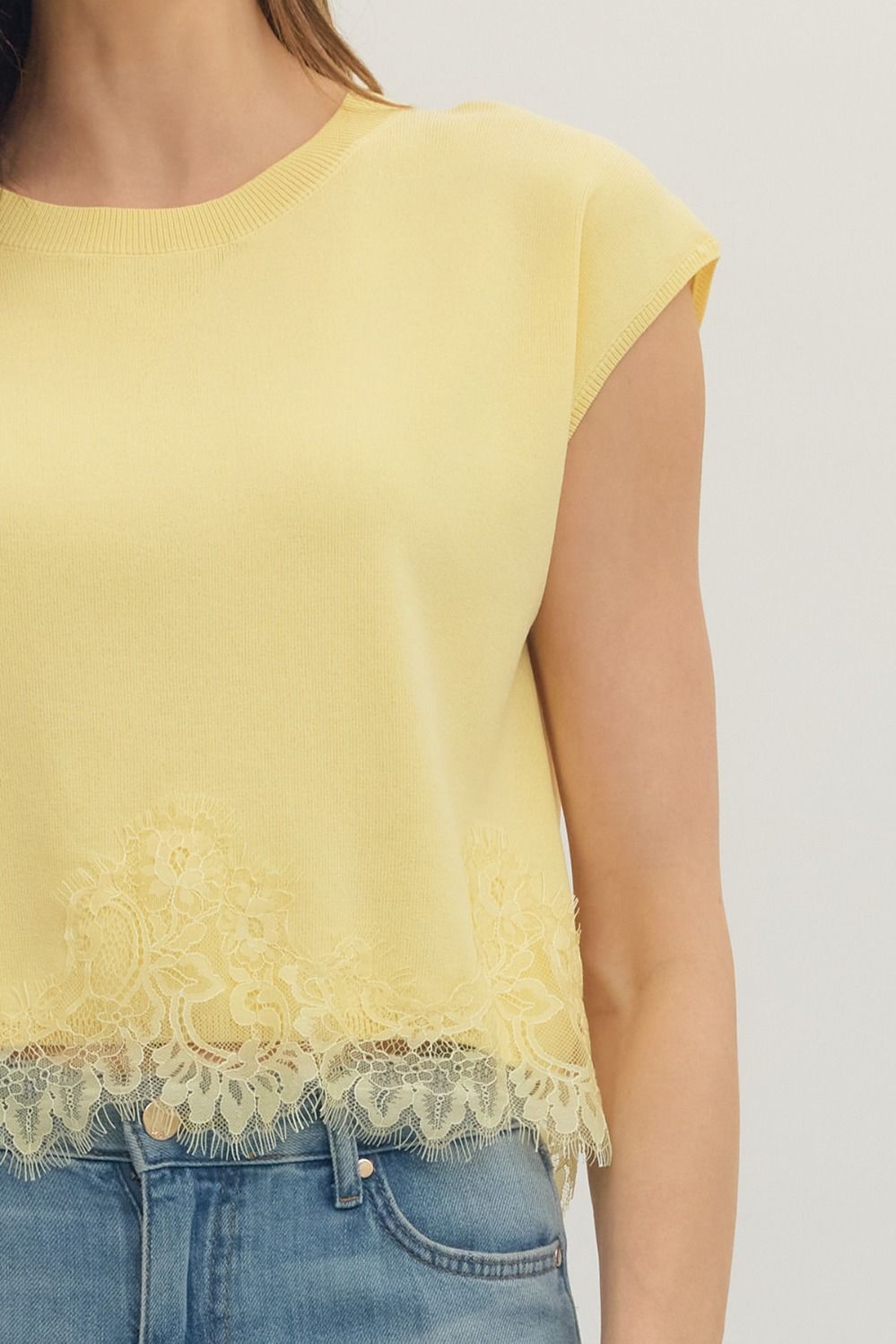 Lace Trim Boxy Tee