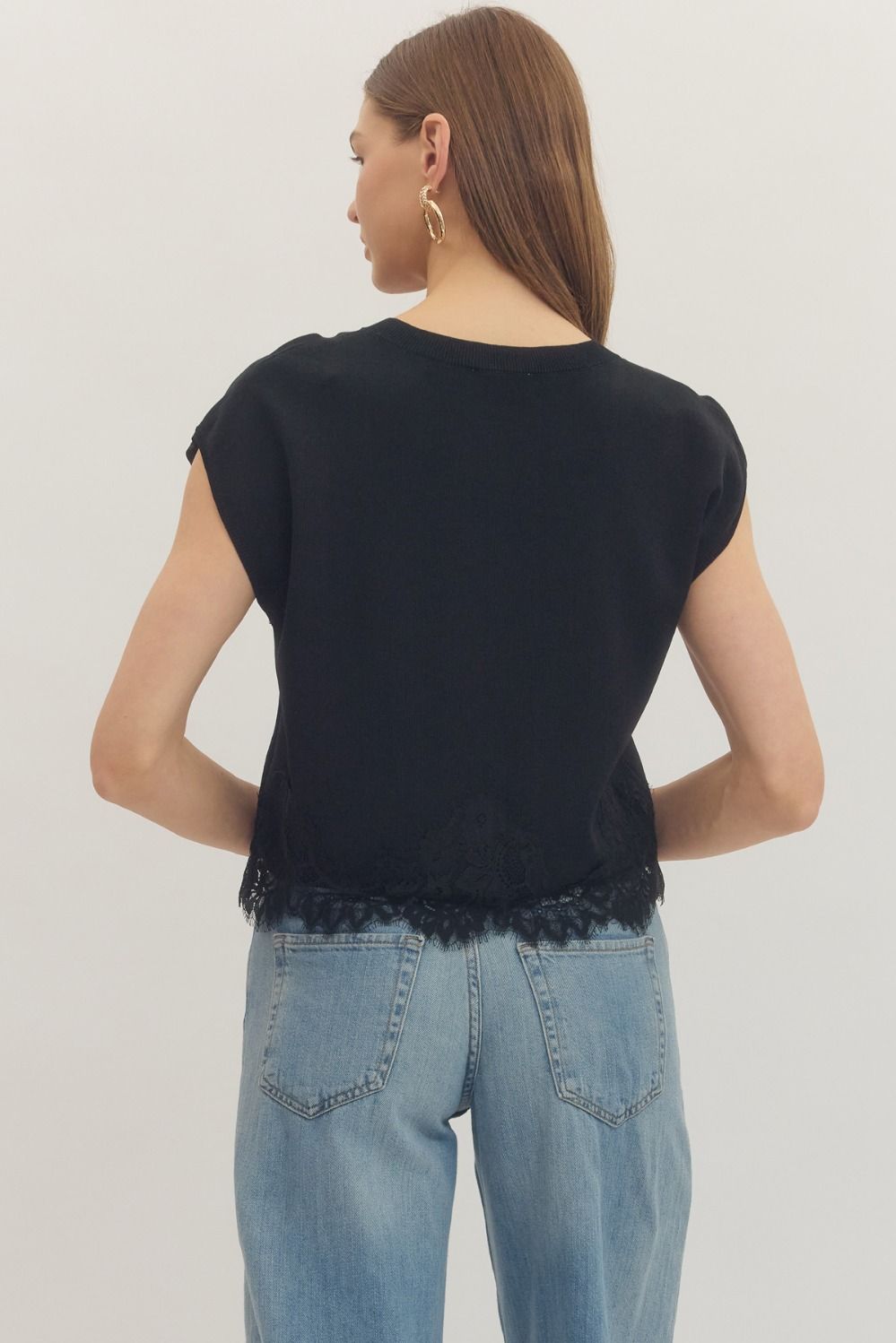 Lace Trim Boxy Tee