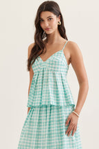 Mattie Gingham Pleated Camisole