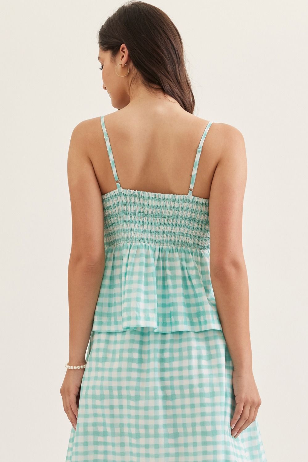 Mattie Gingham Pleated Camisole
