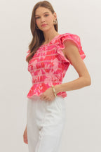 Palm Beach Ruffle Blouse