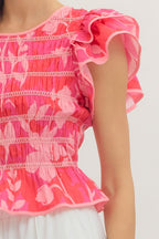 Palm Beach Ruffle Blouse