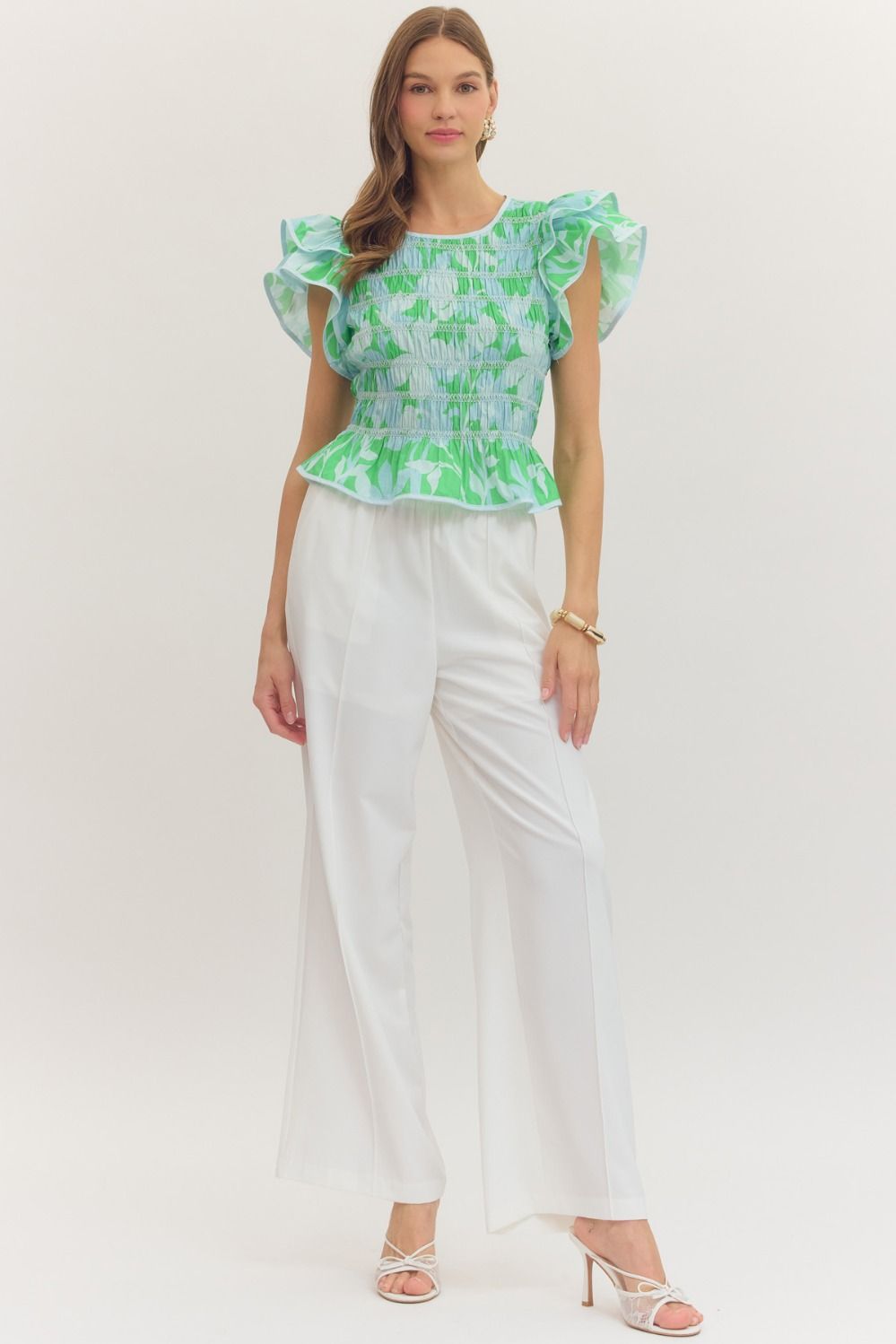 Palm Beach Ruffle Blouse