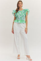 Palm Beach Ruffle Blouse