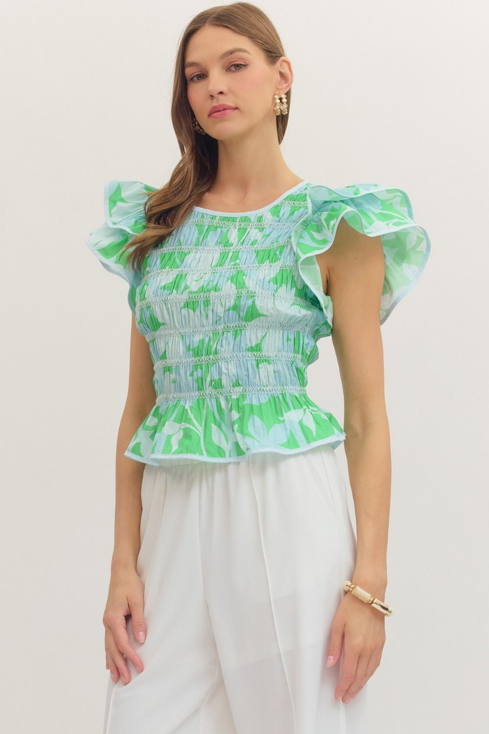Palm Beach Ruffle Blouse