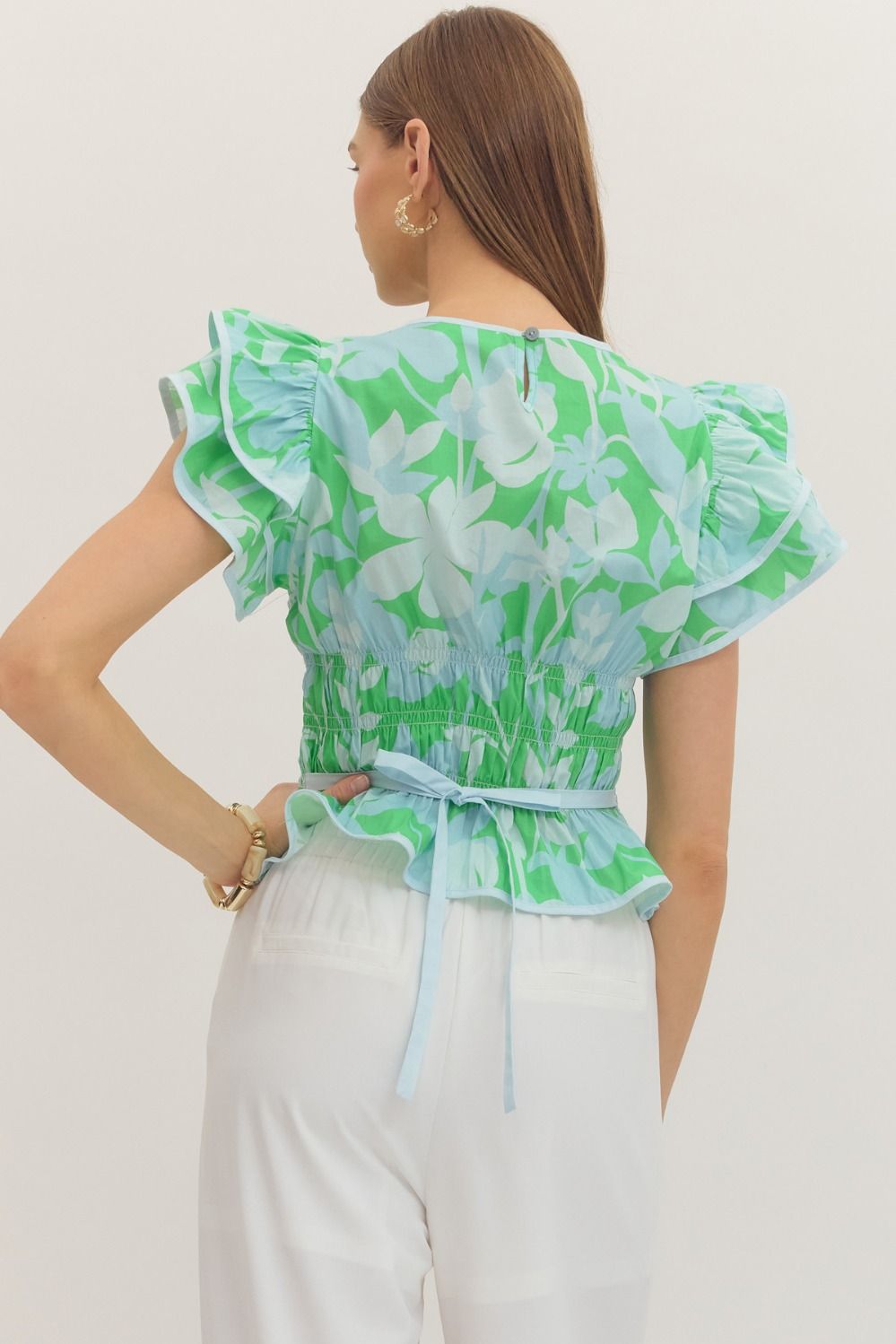 Palm Beach Ruffle Blouse