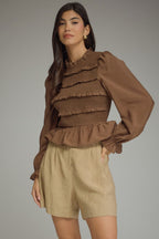 Lisa Smocked Ruffle Top