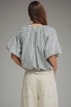 Vera Drawstring Check Top
