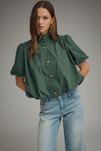 Kehlani Solid Puff Sleeve Top