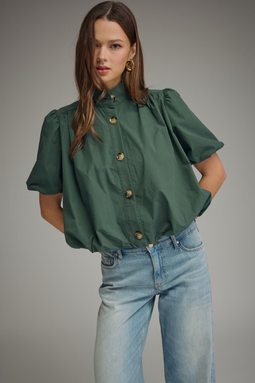 Kehlani Solid Puff Sleeve Top