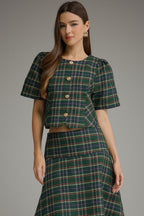 Hadley Tartan Button Down Blouse