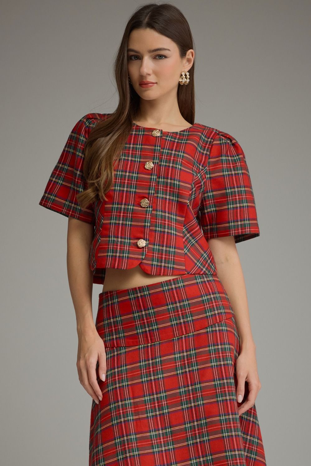 Hadley Tartan Button Down Blouse