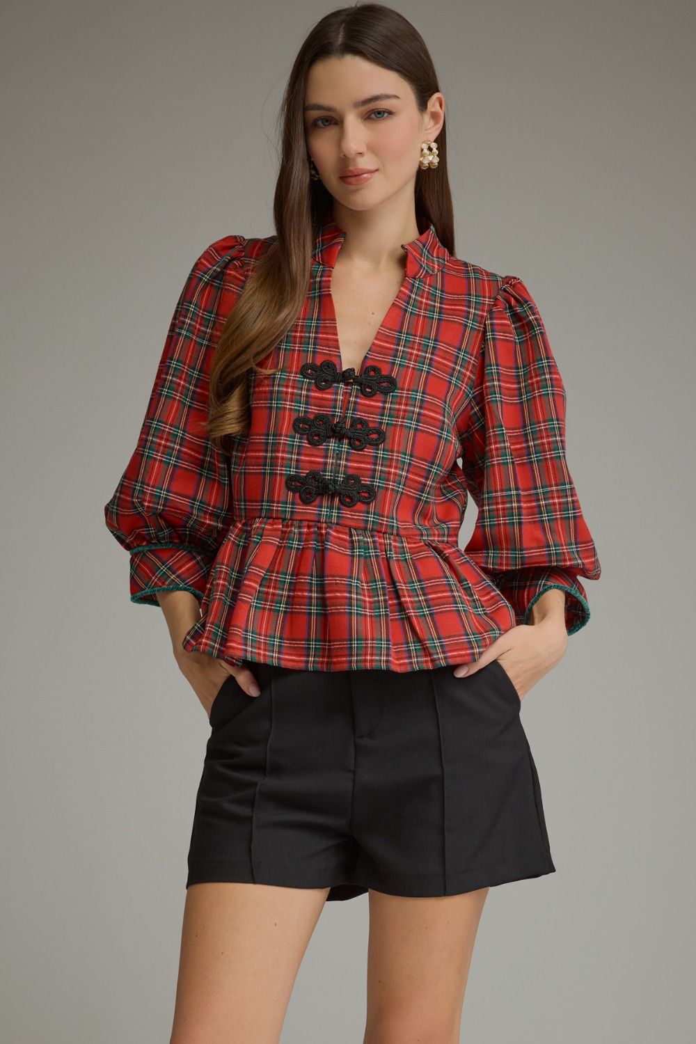 Pembroke Tartan Peplum Top