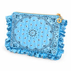 Bandana Ruffle Quilted Cosmetic Pouch