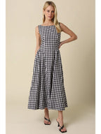 Lisa Gingham Sleeveless Maxi Dress