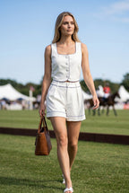 Tammy Trim Tape Vest & Shorts Set