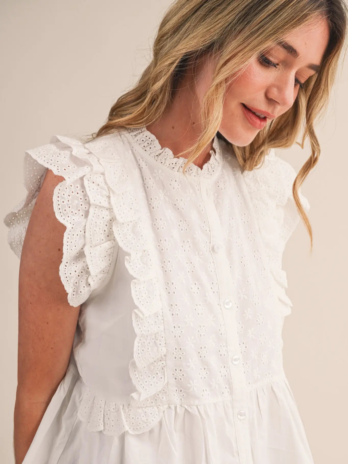 Lily Ruffle Blouse and Peplum Helm