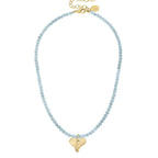 Gold Heart On Beaded Necklace
