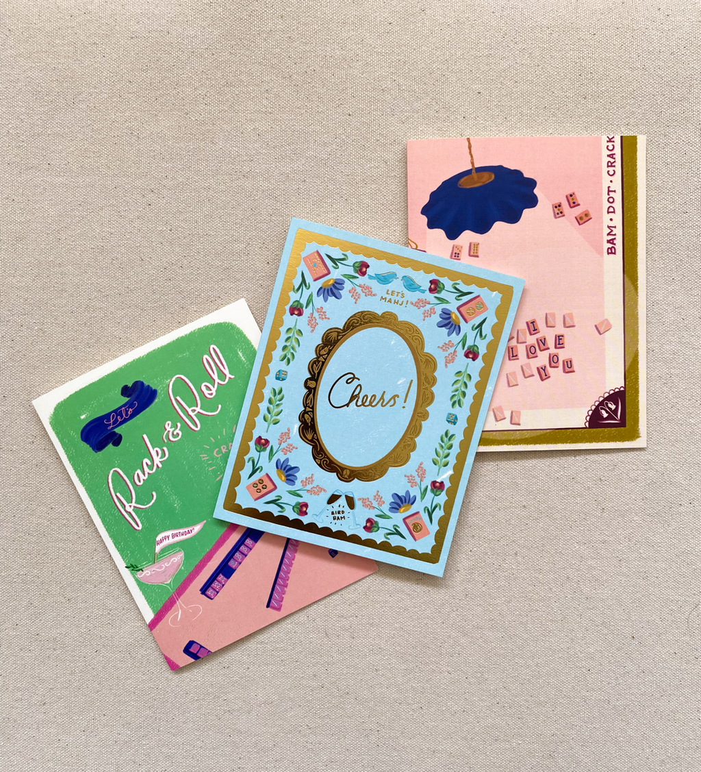 Let's Rack and Roll! Mahjong Birthday Card 