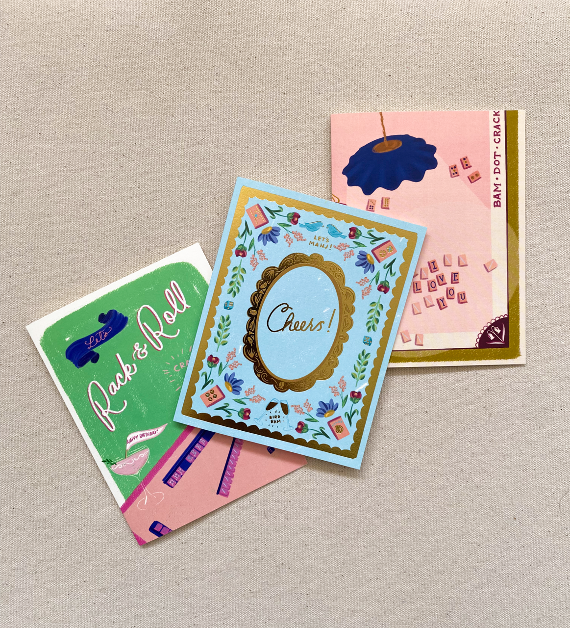 Let's Rack and Roll! Mahjong Birthday Card 